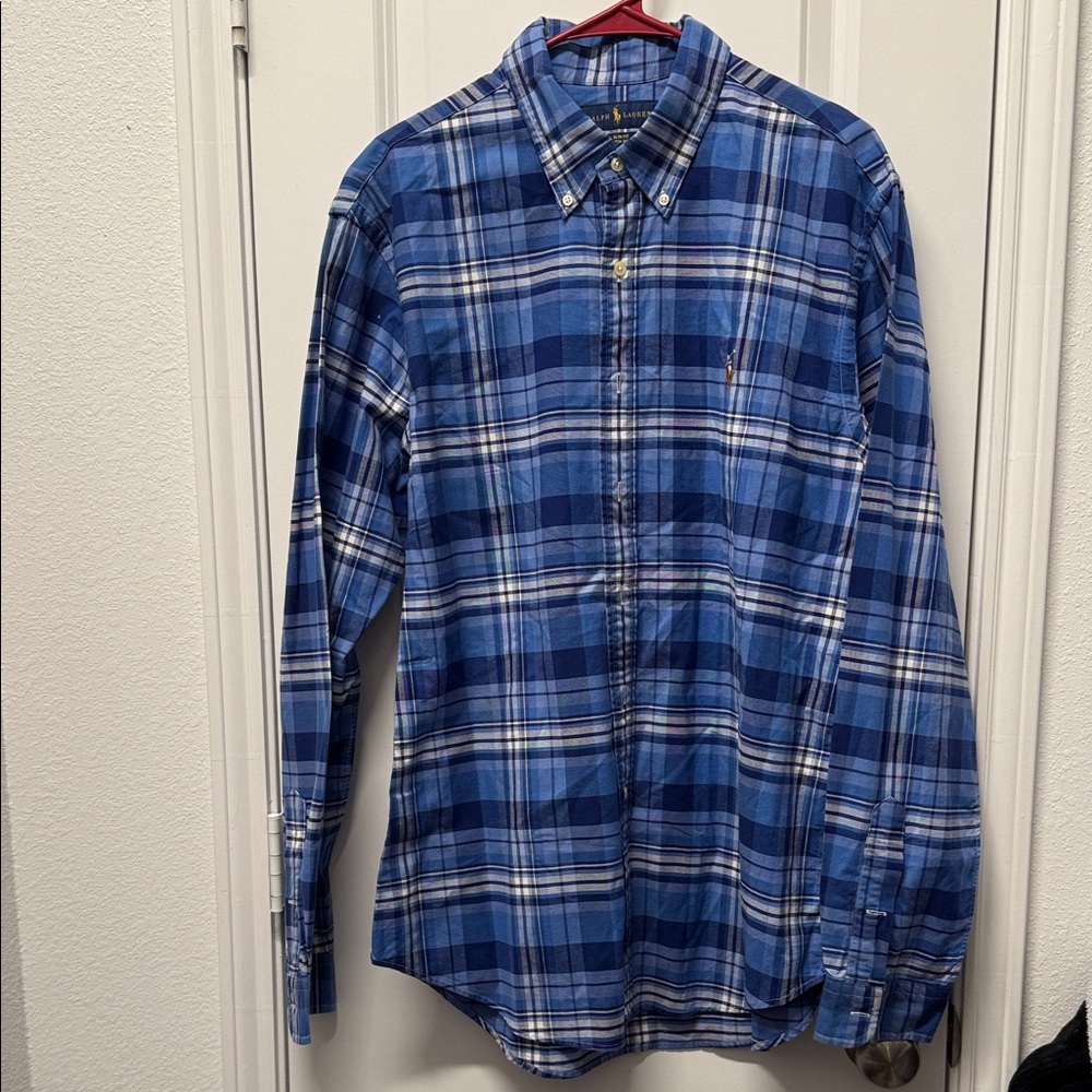 Polo by Ralph Lauren Blue Plaid Cotton Button-Down Shirt